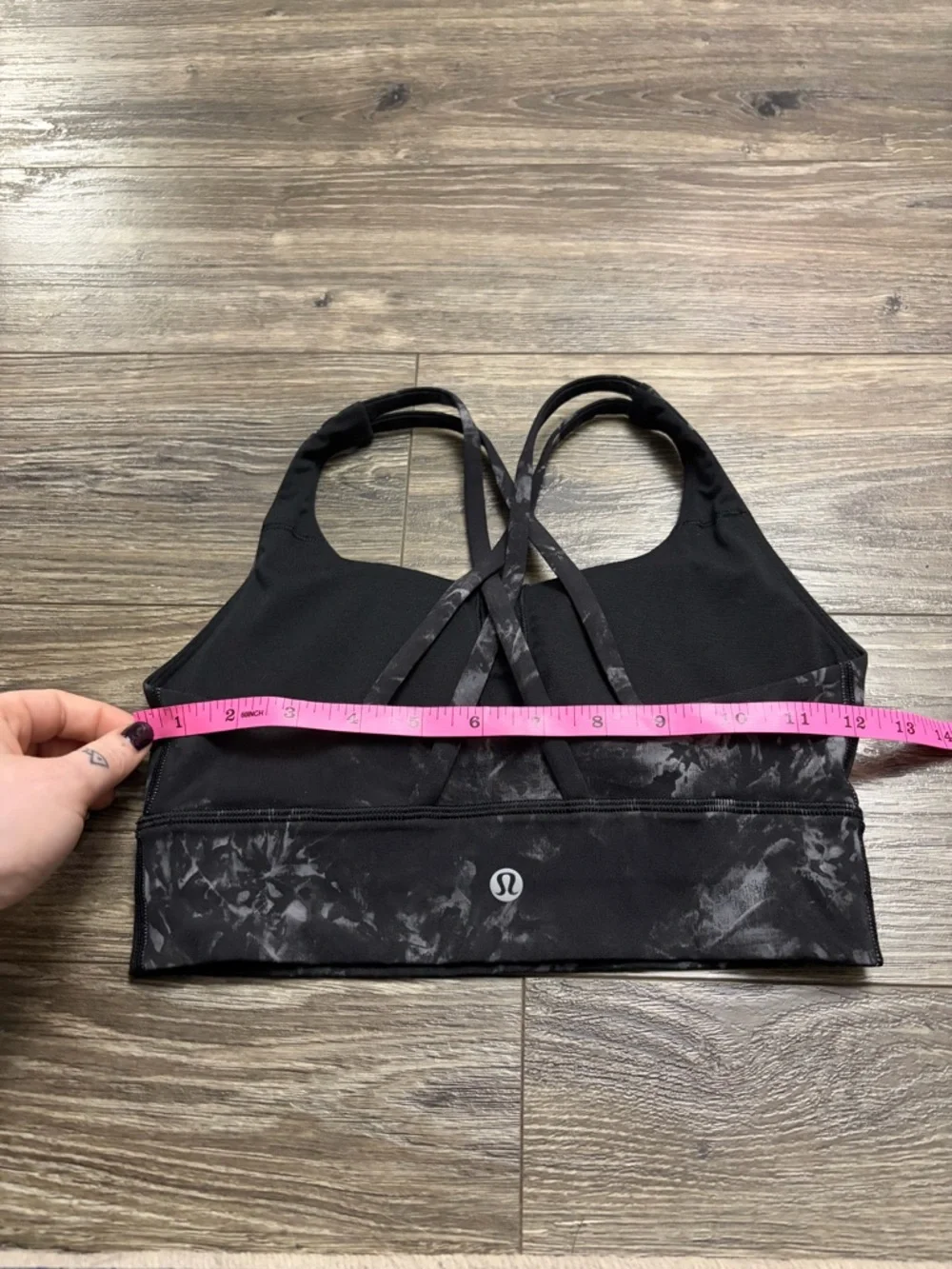 Lululemon Energy Longline Bra *Medium Support, B–D (Aquila Black Multi) Size 4